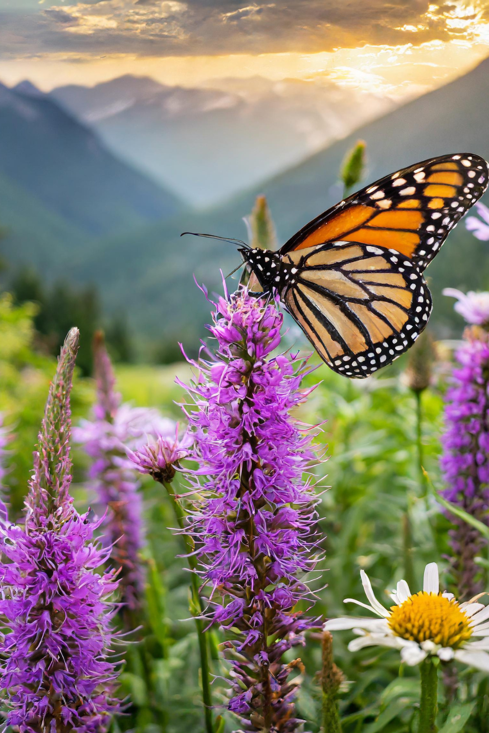 Butterfly and Blazing Star flower