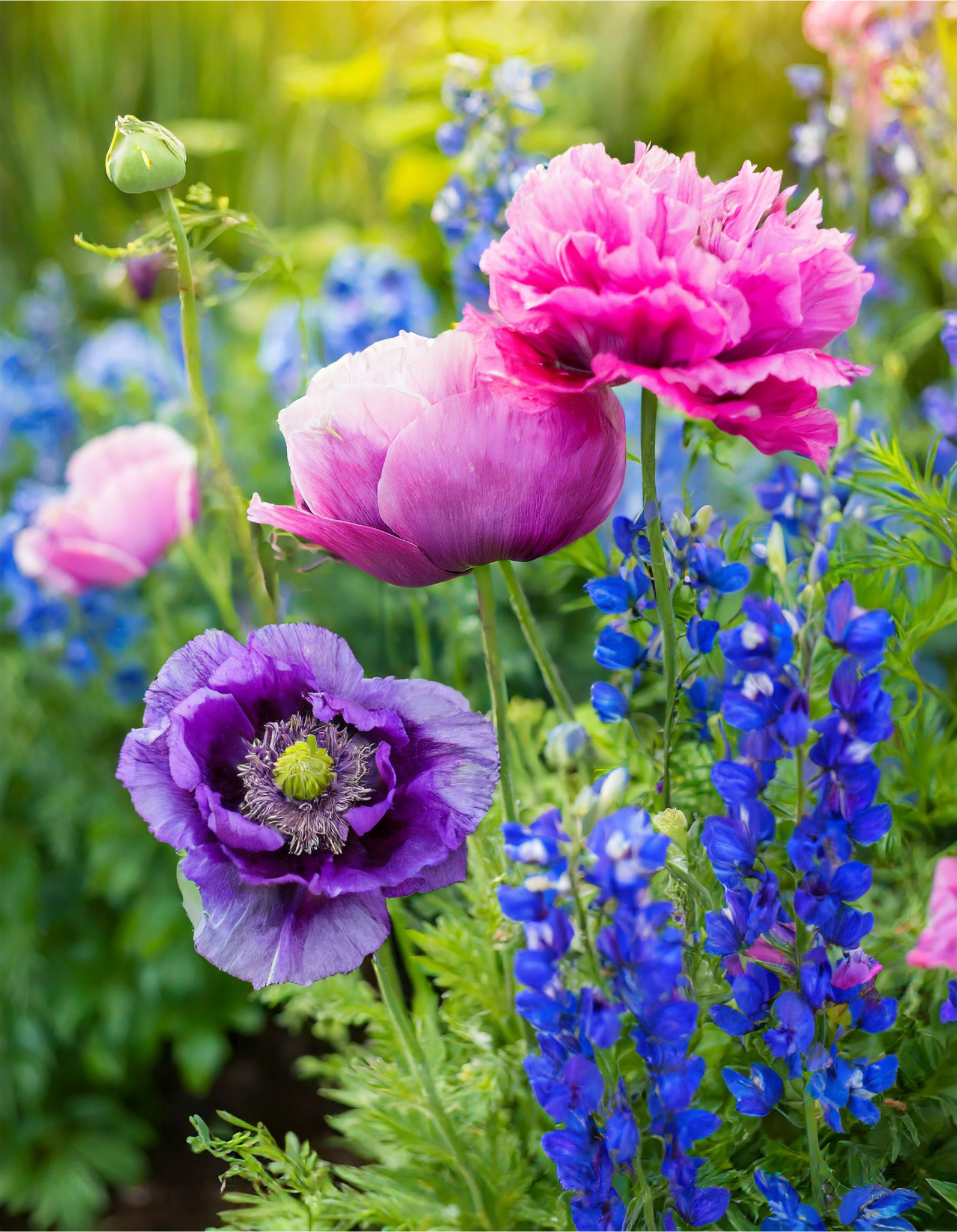 Poppies and peonies