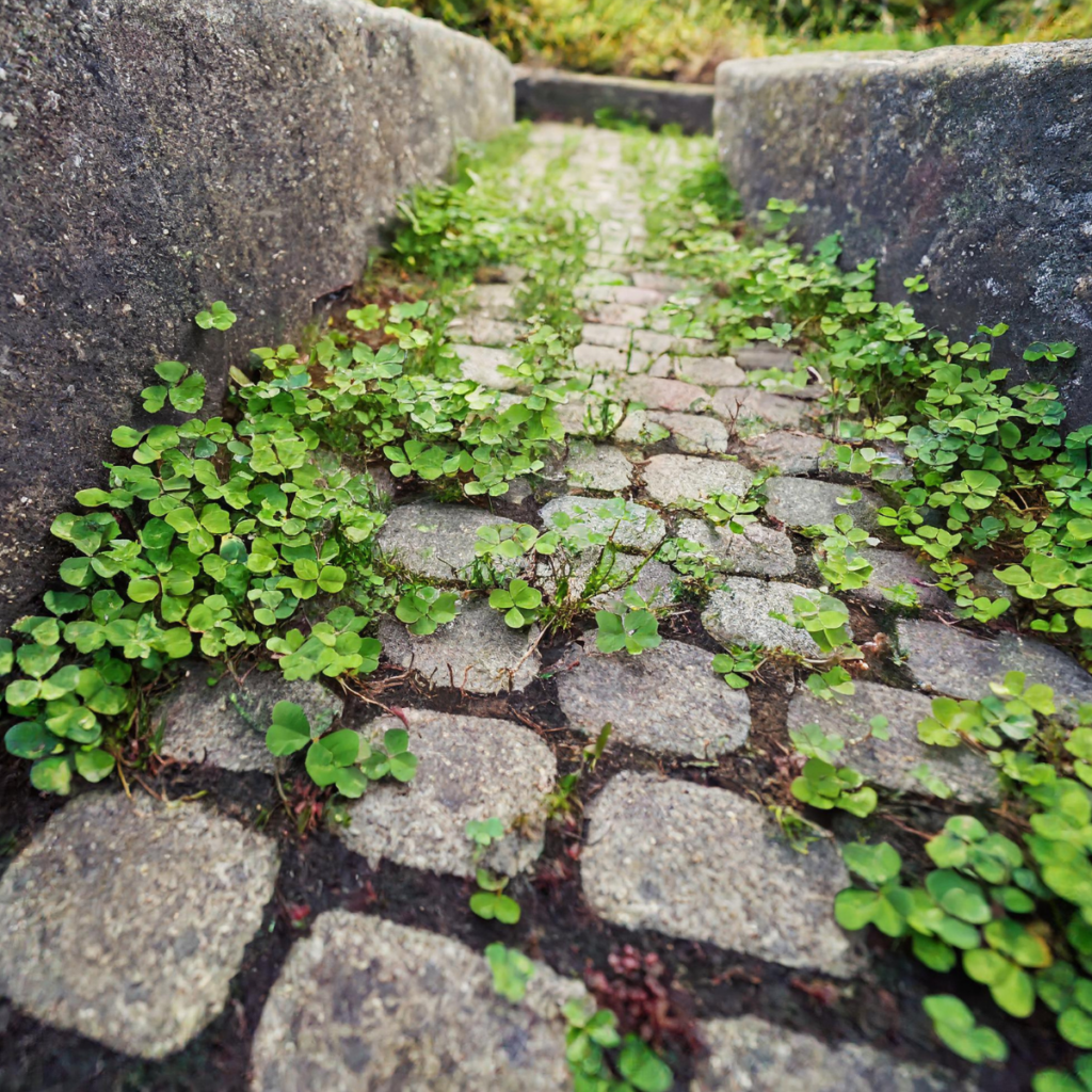 stone path micro clover